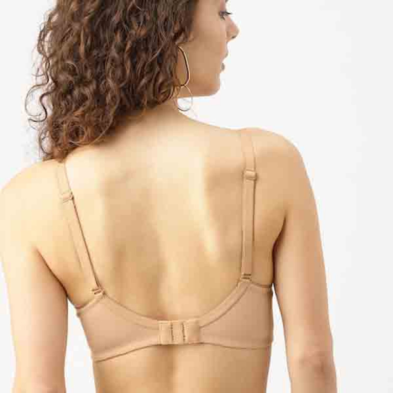 Beige Self Design Non-Wired Non Padded Everyday Bra